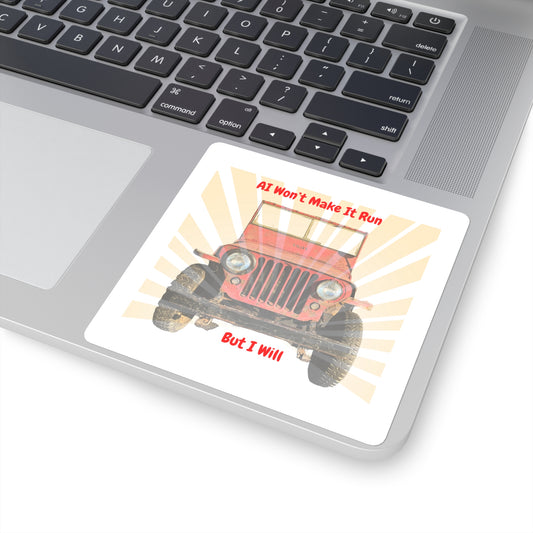 No AI Jeep Square Sticker 4"x4"