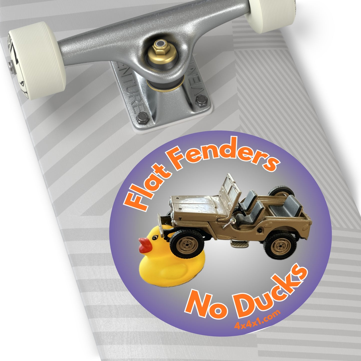 Flat Fenders No Ducks 6" Round Sticker