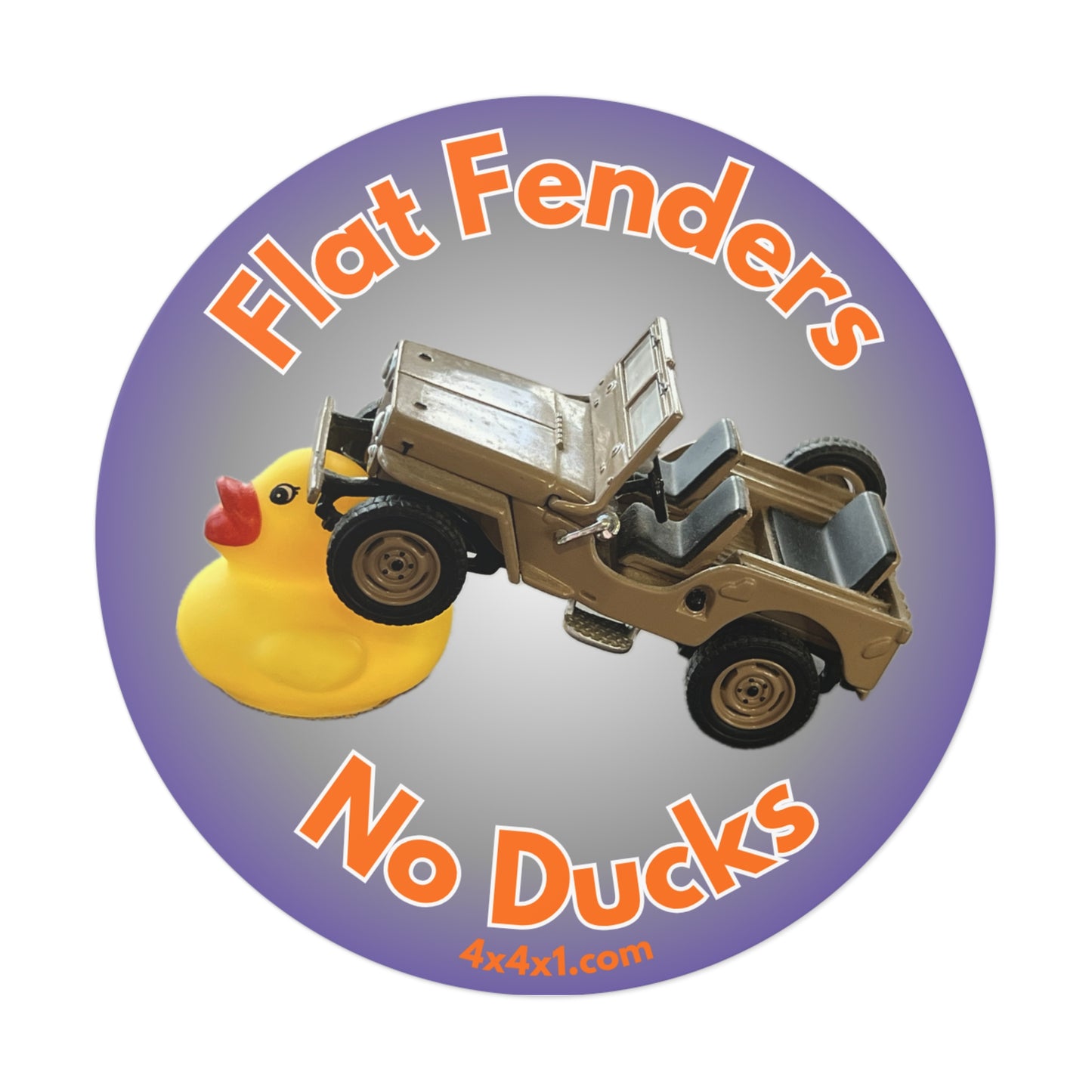 Flat Fenders No Ducks 6" Round Sticker