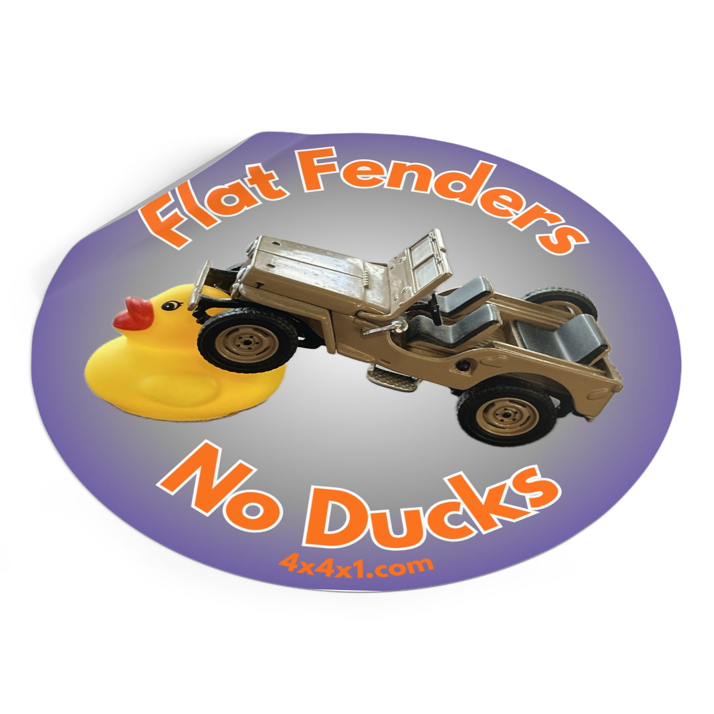 Flat Fenders No Ducks 6" Round Sticker